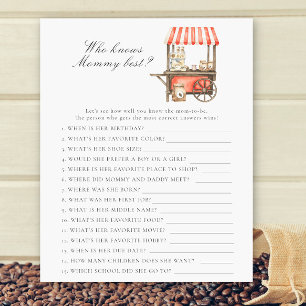 Papier Baby shower café - Qui connaît le mieux maman