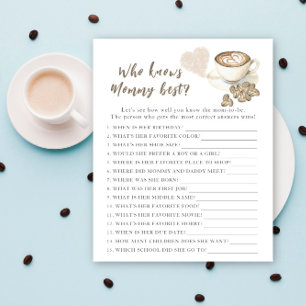 Papier Baby-shower café - Qui connaît le mieux maman