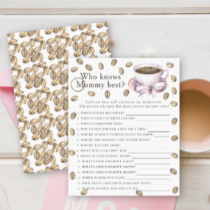 Papier Baby shower café - Qui connaît le mieux maman