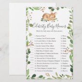 Papier Baby shower cerf célébrité Noms des bébés (Devant / Derrière)