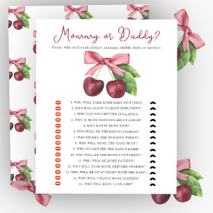 Papier Baby shower cerise maman ou papa jeu
