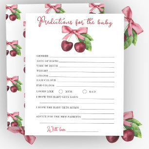 Papier Baby shower cerise - prédictions et conseils bébé