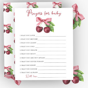 Papier Baby shower cerise Prières pour bébé