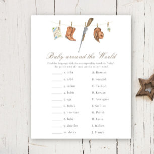 Papier Baby shower chasseur - Bébé autour du monde jeu