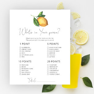 Papier Baby shower citron Whats dans votre sac à main