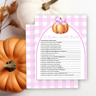 Papier baby shower citrouille - 20 Questions sur les pare