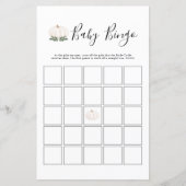 Papier Baby shower Citrouille blanc vert Jeu de Bingo (Devant)