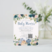 Papier Baby shower Citrouille bleu bleu rose rose (Debout devant)