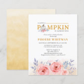 Papier Baby shower Citrouille Budget Aquarelle Roses rose (Devant / Derrière)