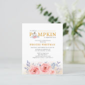 Papier Baby shower Citrouille Budget Aquarelle Roses rose (Debout devant)