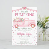 Papier Baby shower Citrouille Budget Twins Pink Little (Debout devant)