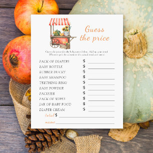 Papier baby shower citrouille - Devinez le prix Jeu