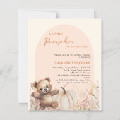 Papier Baby shower citrouille fleuri arche teddy invitati (Devant)