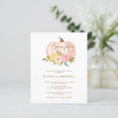 Papier Baby shower Citrouille Floral Couples Budget (Debout devant)