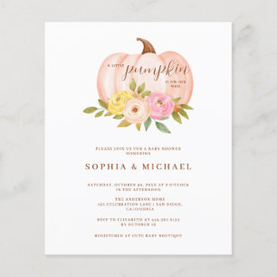Papier Baby shower Citrouille Floral Couples Budget