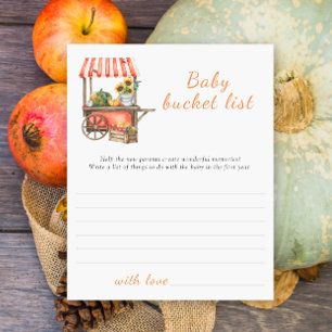Papier Baby shower citrouille - Jeu de liste de choses à