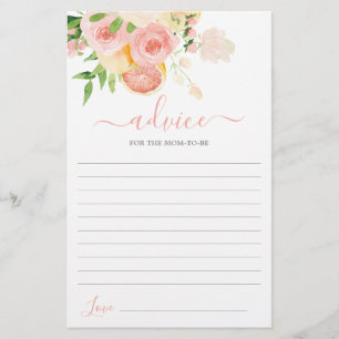 Papier Baby shower Citrus Conseils pour la maman à être c