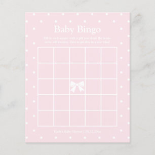 Papier Baby shower classique Pois fille Jeu de Bingo