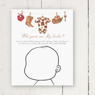 Papier Baby shower cow-boy - Qui m'a donné mon apparence?