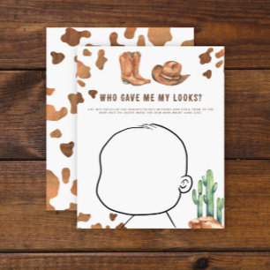 Papier Baby Shower Cowboy - Qui ressemble au bébé
