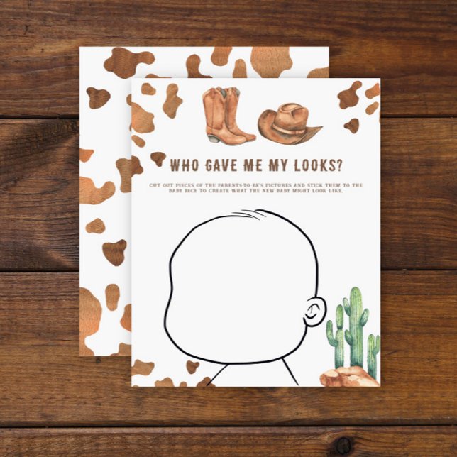 Papier Baby Shower Cowboy - Qui ressemble au bébé (Créateur téléchargé)