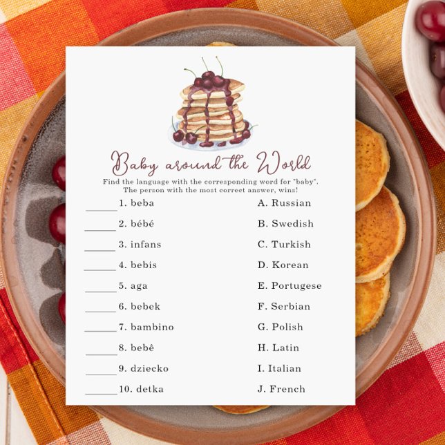 Papier Baby shower crêpes - Jeu bébé autour du monde (Créateur téléchargé)