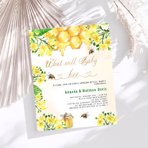 Papier Baby shower d'abeilles budget jaune sexe révéler p