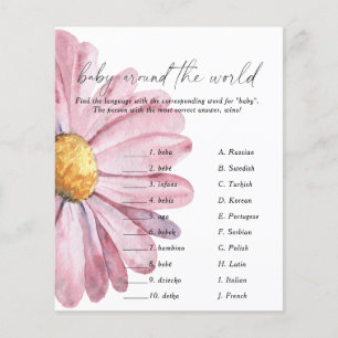 Papier Baby shower Daisy - Jeu bébé autour du monde