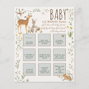 Papier Baby shower d'amis de la forêt
