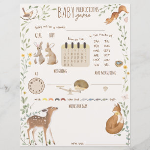 Papier Baby shower d'amis de la forêt