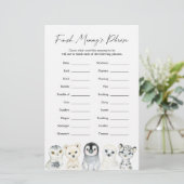 Papier Baby shower d'animaux arctiques terminer la phrase (Debout devant)