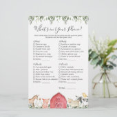 Papier Baby shower d'animaux de ferme Ce qui se trouve da (Debout devant)