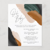 Papier Baby shower d'aquarelle abstrait en terre cuite bu (Devant)