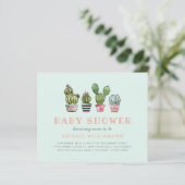 Papier Baby shower d'aquarelle budgétaire Succulent Cactu (Debout devant)