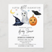 Papier Baby shower d'aquarelle Halloween Little Boo (Devant)