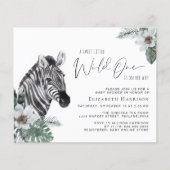 Papier Baby shower d'aquarelle Zebra Boho (Devant)