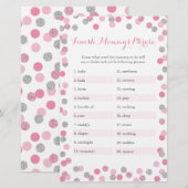 Papier Baby shower d'argent rose terminer le jeu de mots  (Devant / Derrière)