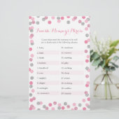 Papier Baby shower d'argent rose terminer le jeu de mots  (Debout devant)