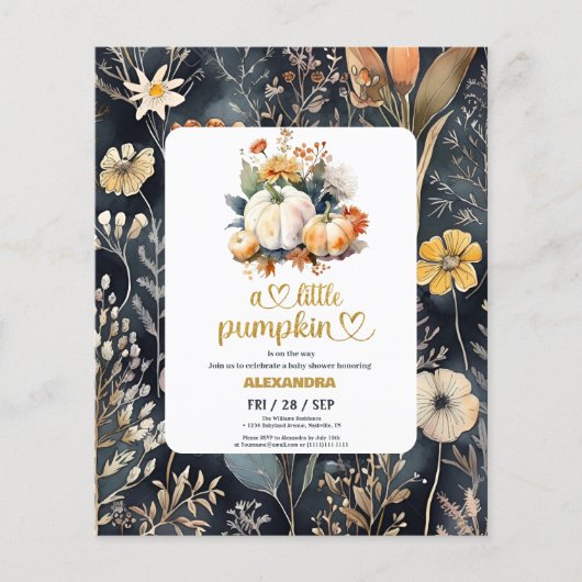 Papier Baby shower d'automne Budget Little citrouille (Devant)
