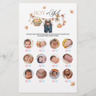 Papier Baby shower d'automne citrouille Jeu garçon ou fil
