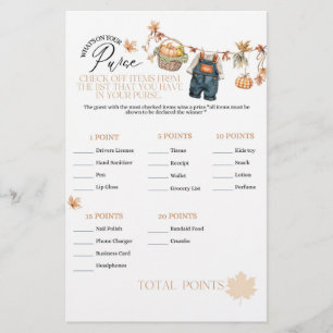 Papier Baby shower d'automne citrouille Quoi sur le jeu d