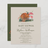 Papier Baby shower d'automne du renard forestier (Devant / Derrière)