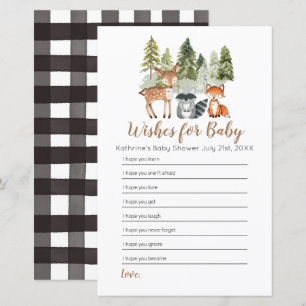 Papier Baby shower d'aventure animal cerf Voeux pour bébé