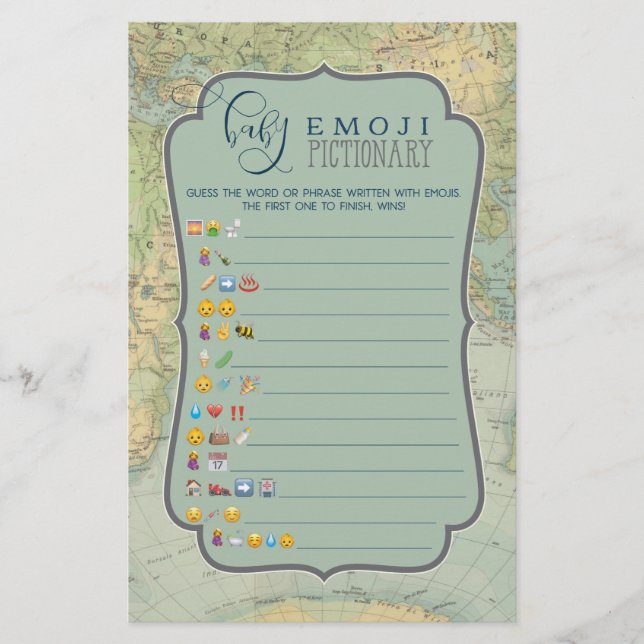 Papier Baby shower d'aventure jeu Emoji Emoticons (Devant)