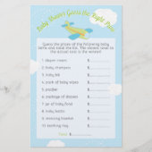 Papier Baby shower d'avion Retro Devis au juste prix jeu (Devant)