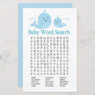 Papier Baby shower de baleine mignonne Mot de recherche