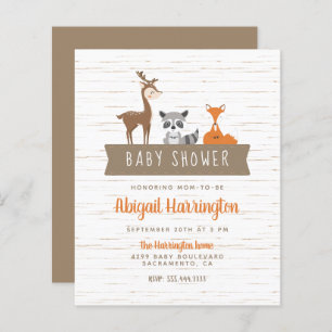 Papier Baby shower de bannière Budget Cute Woodland Anima