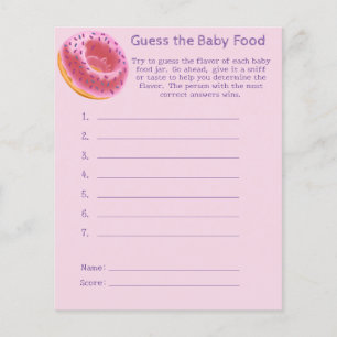 Papier Baby shower de beigne mignonne Guess Baby Food