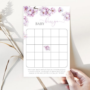 Papier Baby shower de bingo de fleurs de cerisier d'aquar