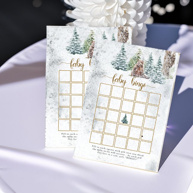 Papier Baby shower de bingo de l'ours des bois (Créateur téléchargé)